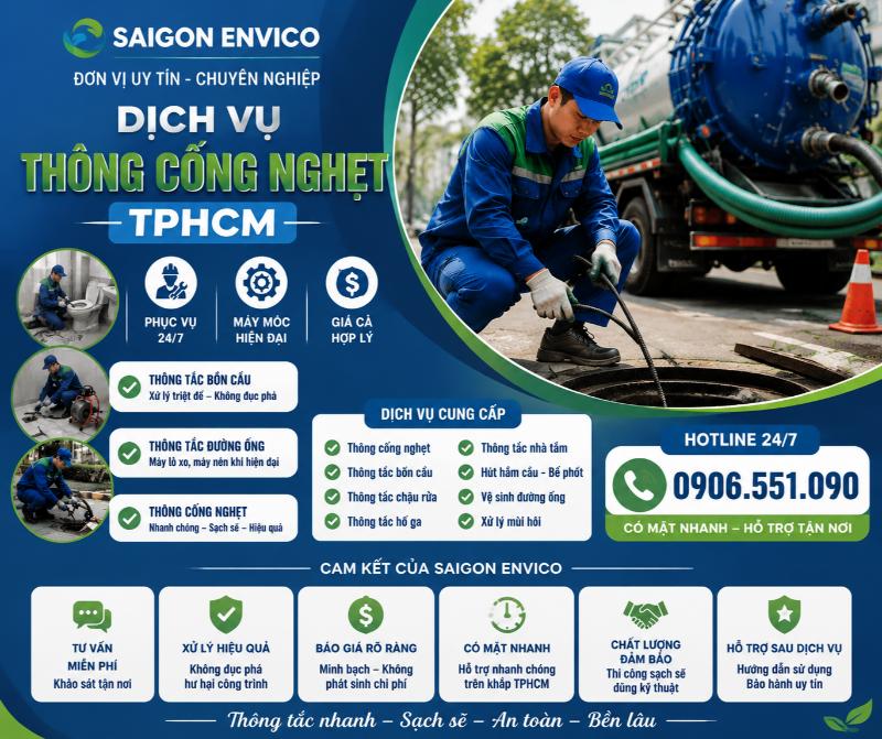 Saigon Envico – Đơn vị thông cống nghẹt TPHCM uy tín, chuyên nghiệp